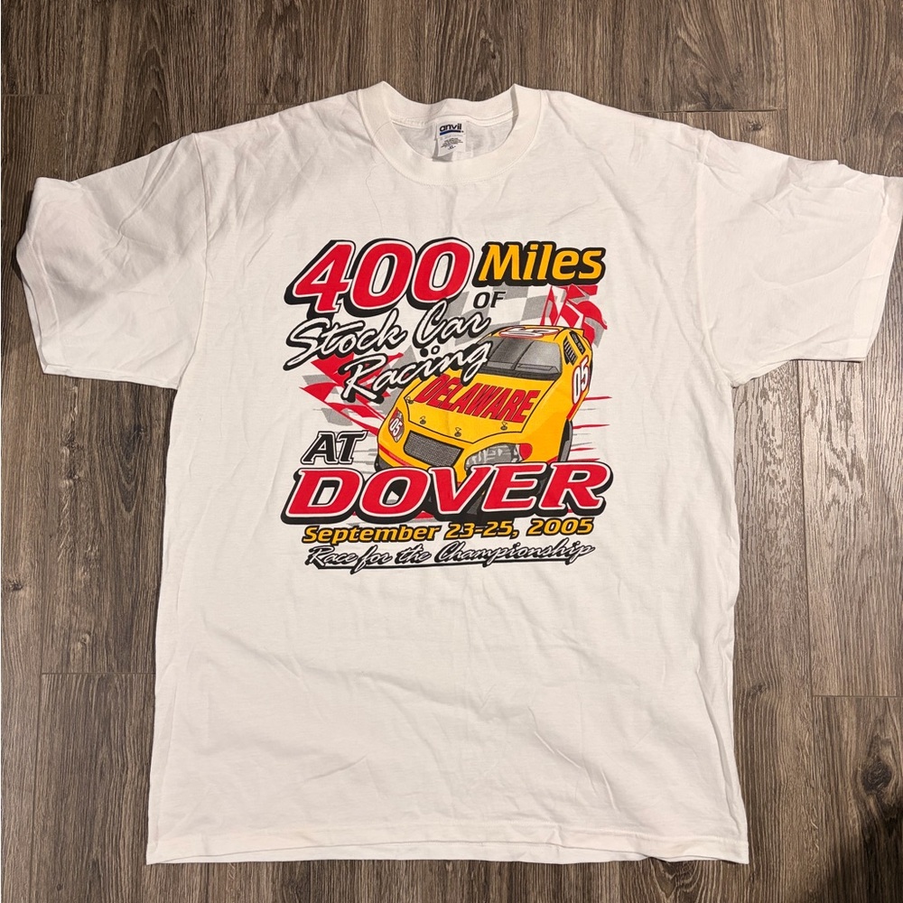 Anvil White Short Sleeve 400 Miles at Dover Racing Graphic Tee